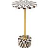 KARE Design tavolino d`appoggio Dormero Star, marrone/bianco, tondo, diametro 25, stile moderno grafico, legno massello, soggiorno, corridoio, stanza da letto, per piante, 50 x 25 x 25 cm (A/L/P)