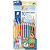Staedtler Noris Club 128 NC10 Matita Colorata, assorted, Confezione da 10 | Fusto jumbo triangolare per bambini, resistenza alla rottura A·B·S - legno FSC - Art.-Nr. 128 NC10