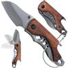 HONZIN Coltello tascabile Coltello pieghevole Manico in legno Mini Multitool ...