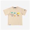 PONOS T-shirt PONOS The Battle Cats per bambini Gamatoto Camp & Cat Clerk beige Gia...