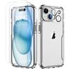 ORETECH Cover per iPhone 15, Custodia iPhone 156.1 Pollici, 2 Pezzi Pellicola...
