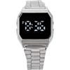 Focket Orologio Sportivo Elegante, Impermeabile Touch Screen con Cronometro, Timer, Sveglia, Acciaio Inossidabile (Argento) per Uomo e Donna
