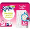 Swiffer Panni Cattura Polvere, 36 Panni Microfibra Dry, Rosa, Cattura Polvere e Sporco, Ottimo per Tutti i Tipi di Pavimenti e per i Peli di Animali, Giga Formato