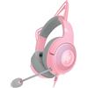 Razer Kraken Kitty V2 - Auriculares RGB por cable con orejas de gatito (Iluminación reactiva al streaming, Micrófono cardioide HyperClear, Diafragmas de 40mm TriForce, Sonido envolvente) Quartz