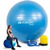 Mobiclinic® fitness, Palla per pilates, Include la pompa gonfiarla, 58 cm, Antiscivolo, Antiforatura, Esercizi, Sport, Lavabile, Py-01, Accessori palestra, Colore blu