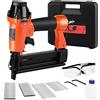 ValueMax Chiodatrice Pneumatica 2 in 1, Sparachiodi Aria Compressa con 200 Chiodi e 200 Graffette, Scarico dell'Aria 360° Orientabile, con Occhiali di Protezione e Custodia in Plastica Portatile