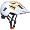 Urban Prime Energy Helmet, Casco Protettivo con Luci e Visiera per Bici, e-Bike e Monopattino Elettrico Unisex Adulto, Bianco e Arancione, M
