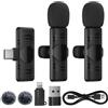 Dresz Microfono Lavalier Wireless per iPhone Android iPad,2 Pack Mini Microfo...