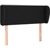 vidaXL Testiera con orecchie Nero 93x23x78/88 cm Tessuto