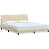 vidaXL Struttura letto senza materasso crema 180x200 cm in tessuto