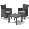 Keter Salvador Balcony Set, Set Mobili da Esterno 2 Poltrone e Tavolino Grafite