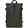 RAINS Zaino Rolltop, zaino impermeabile per uomo e donna, Verde, Large, moderno