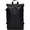 RAINS Zaino Rolltop, zaino impermeabile per uomo e donna, nero, Large, moderno