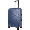JLY Swirf - Valigia da viaggio media, grigio antracite, leggera, in PC+ABS, con ruote girevoli, portabicchieri e organizer interno per lunghi viaggi, Oxford blu , Medium 24, 1 pezzo