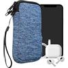 kwmobile Custodia in Neoprene con Zip per Smartphone M - 5,5 - Astuccio Portacellulare a Sacchetto con Cerniera - Borsa in celeste scuro/blu chiaro
