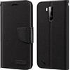 Shantime Custodia Portafoglio Flip in Tessuto Oxford Compatibile con Ulefone Armor X5, Cover Protettiva Magnetica con Slot Carte e Supporto(Nero)