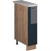 Vicco Armadio cucina dispensa alto Fame-Line, Blu scuro lucido/Rovere dorato, 20 cm, PL Marmo, per la combinazione con altri moduli della serie Fame-Line