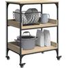vidaXL Carrello da Cucina Rovere Sonoma 60 x 41 x 80,5 cm, Carrello cucina moderno, funzionale e resistente con tanto spazio, organizzatore per interni