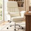 Hellove Poltrona da ufficio con supporto lombare preciso, sedia ergonomica in pelle PU con poggiapiedi (200 kg), schienale alto reclinabile 135°, sedia direzionale girevole per Home Office
