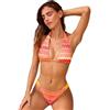 Cupshe Set Bikini da Donna, Costume da Bagno a Due Pezzi, Costume da Bagno con Scollo a V, Triangolo, Spalline, Basso, Alto, Svasato e Strutturato, L