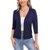Sykooria Bolero Donna Elegante con Scollo a V Maniche a 3/4 Top Estivo Lungo Giacca Donna