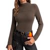 Wayleb Top Donna Dolcevita Inverno, Maglia Termica Elegante Tinta Unita con vestibilità Slim per Uso Quotidiano, Blu Navy L