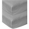 Meyco Baby Uni lenzuolo per culla in confezione da 2 pezzi (lenzuolo in morbido jersey di qualità, perfetta vestibilità grazie all'elastico integrale, dimensioni: 60 x 120 cm), grigio