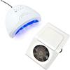 GC GLOBALCOMMERCE Kit Lampada e Aspiratore per Unghie da tavolo, Kit per Ricostruzioni Unghie con 36 led per Manicure e asciugatura Smalto Nail Art Professionale