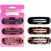 Brushworks Sleek Flat Claw Clips 3 Pack - Comfortable Hair Clips with Flat Design for Lean-Back Comfort, Strong Grip Claw Clips for Thick Hair - Vegan & Cruelty-Free Hair Accessories