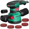 HYCHIKA BETTER TOOLS FOR BETTER LIFE HYCHIKA 450W Levigatrice Orbitale, Sei velocità da 6000-12000 OPM, efficiente sistema di raccolta della polvere con 20 pezzi di dischi abrasivi 125mm, ideale per la levigatura di metallo e legno