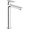 hansgrohe Rebris E - Rubinetto per lavabo con scarico a tirante, risparmio energetico (CoolStart), Miscelatore lavabo risparmio idrico (EcoSmart) con altezza bocca 242 mm, cromo, 72581000