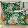 PETTI Artigiani Italiani - Coppia di Federe Cuscino 50x80 cm in Microfibra, Cuscini Arredo Camera da Letto, Divano, Salotto, Set 2 Fodere Copricuscino, Federa Floreale 05 7, 100% Made in Italy