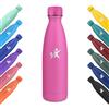KollyKolla Borraccia Termica, 500ml, Bottiglia Acqua in Acciaio Inox, Mantiene Caldo 12h e Freddo 24h, Termos senza Perdite, Borraccia Bambini per Sportiva, Scuola, Palestra, Viaggi - Rosa Rossa