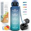 Mulbijeo Borraccia 1,5 Litri, Riutilizzabile, Borraccia con Cannuccia, Borracce, A Prova di Perdita & Portatile, Bottiglia Acqua Motivazionale per Scuola, Palestra, Campeggio, Ciclismo, Yoga