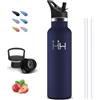 Grsta Borraccia- 0,75 litri- Borraccia Termica, Senza BPA, Borraccie con Cannuccia, Senza Perdite, Bottiglia Termica, Bottiglie Acciaio Inox, Doble Aislamiento, Borracce per Trekking, Campeggio, Palestra