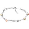 Fossil Bracciale Da Donna Motivi Vintage, 19 Cm Bracciale In Acciaio Inossidabile Tricolore, JF02854998