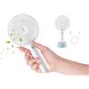 BEPER P206VEN401 Mini Ventilatore Portatile Ricaricabile, 3 Velocità, Silenzioso, Base d'Appoggio e Cavo USB inclusi, Bianco