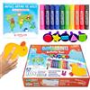 ZIMPLI - Set Attività Baff Paints, 10 Bastoncini di Pittura Lavabili per il Bagno, Libro da Colorare per il Bagno, Spugna a Forma di Anatra, 5 Timbri Divertenti con Forme & Sacca di Rete per Riporre