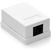 deleyCON 1x Presa di Rete CAT6-1 Porta RJ45 - Montaggio da Superficie - Presa LAN Ethernet 1 Gbit - Colore RAL 9003 Bianco