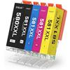 INK4U 580XXL 581XXL Cartucce d'inchiostro Compatibili per Canon PGI-580XXL CLI-581XXL per Canon TS6150 TS6250 TS6350 TS8150 TS8250 TS9550 TS705 TR7550 TR8550 (5 Pezzi)
