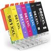 INK4U 580XXL 581XXL Cartucce d'inchiostro Compatibili per Canon PGI-580 CLI-581 XXL 580 581 per Canon TR7550 TR8550 TS6150 TS6151 TS6250 TS8150 TS8151 TS8250 TS9150 (6 Pezzi)
