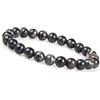 GD GOOD.designs Bracciale Chakra Perle di Diaspro - Pietra Marina Naturale 8 o 10mm Unisex (Nero 8mm)