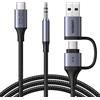 UGREEN Cavo USB C verso Jack 3,5 mm Stereo Auxiliare Auto 2 in 1 Adattatore Aux 3,5 mm DAC PD 60W Carica Rapida Compatibile con iPhone 17 Pro Max Air 15 iPad Galaxy S25 S24 S23 Pixel 9 8 1,5M
