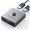 iDsonix - Interruttore USB 3.0 in alluminio, bidirezionale USB Switch 2 ingressi 1 uscita, 2 computer condividono 1 dispositivo per stampante, mouse, tastiera, supporto CarPlay e Android Auto