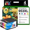 st@r ink Starink Cartucce 953xl Compatibili per HP 953XL con Chip Intelligente,Rigenerata per Cartuccia HP 953 XL, compatibile con HP OfficeJet Pro 7720,7740,8710,8720,8715,8730,8718,8210,4 Pack