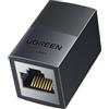 UGREEN Adattatore RJ45 10Gbps Connettore di Estensione Lan Accoppiatore Compatibile POE con Funzione di Protezione per Prolungare di Cavi Gigabit Ethernet Cat7/ Cat6/ Cat5e (Nero, 1 Pezzo)