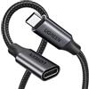 UGREEN Cavo Type C Video 4K@60Hz, Cable USB 3.2 Prolunga 10Gbps Ricarica Rapida 100W, Thunderbolt 3 Compatibile con iPhone 17/16/15 Plus Pro Max, MacBook M2, Galaxy S26 S25. 0,5M Nero