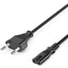 deleyCON 1m Cavo di Alimentazione Elettrico Spina Tipo C Europlug a Presa C7 Cavo Euro per Piccoli Elettrodomestici Euro 8 TV Blu-Ray Alimentatori - Nero