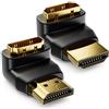 deleyCON Adattatore Angolare HDMI a 90° e 270° in un Set - 1x 90° + 1x 270° - Presa e Spina HDMI Tipo A - 4K Ultra HD UHD 3D Full HD 1080p HDR ARC ad Alta Velocità con Ethernet