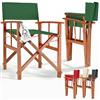 Casaria® Sedia da Regista Pieghevole Legno di Eucalipto Certificato FSC® Braccioli Tessuto Lavabile Altezza di Seduta 46cm Capacità di Carico fino a 160kg Sedia Giardino Esterno